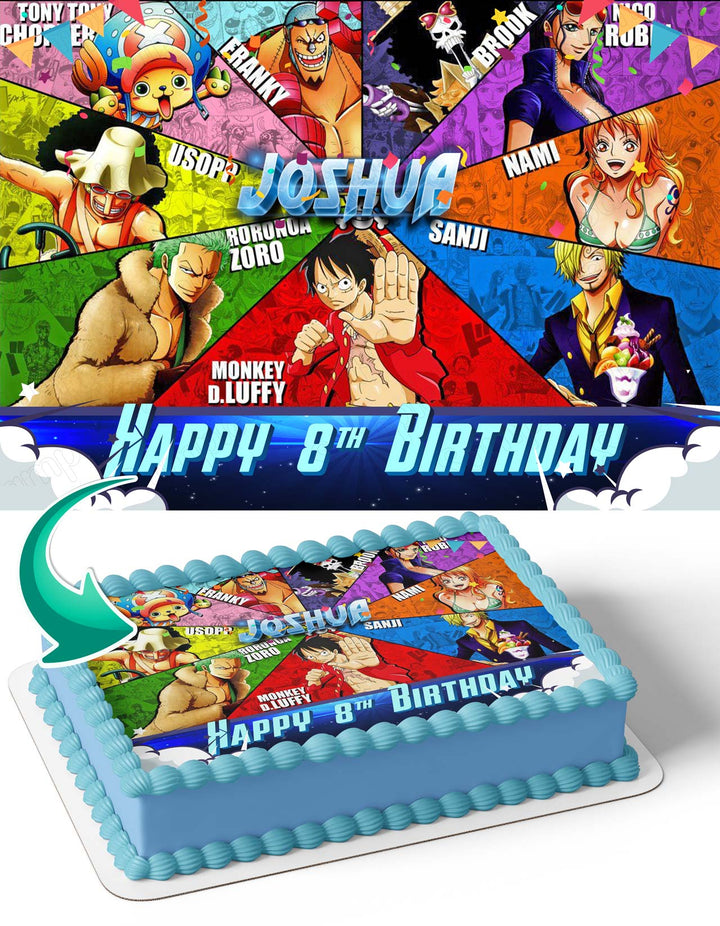 One Piece Luffy Zoro Nami Edible Cake Toppers