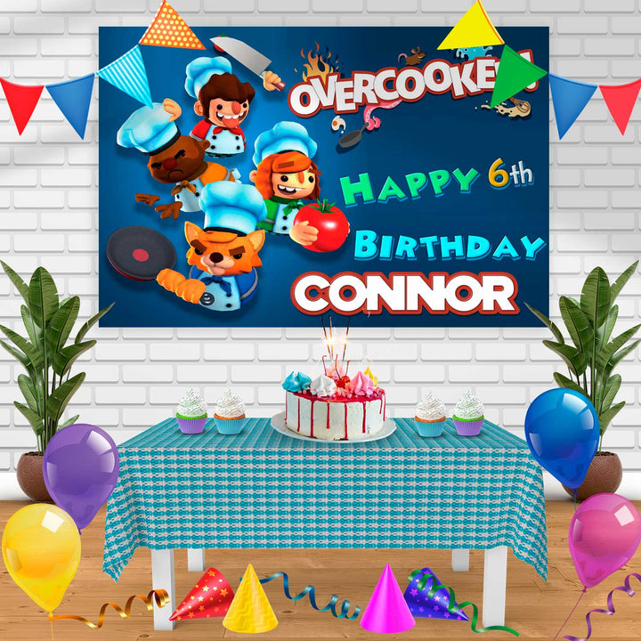 overcooked Birthday Banner Personalized Party Backdrop Decoration