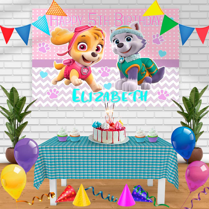 paw patrol everest skye Birthday Banner Personalized Party Backdrop Decoration