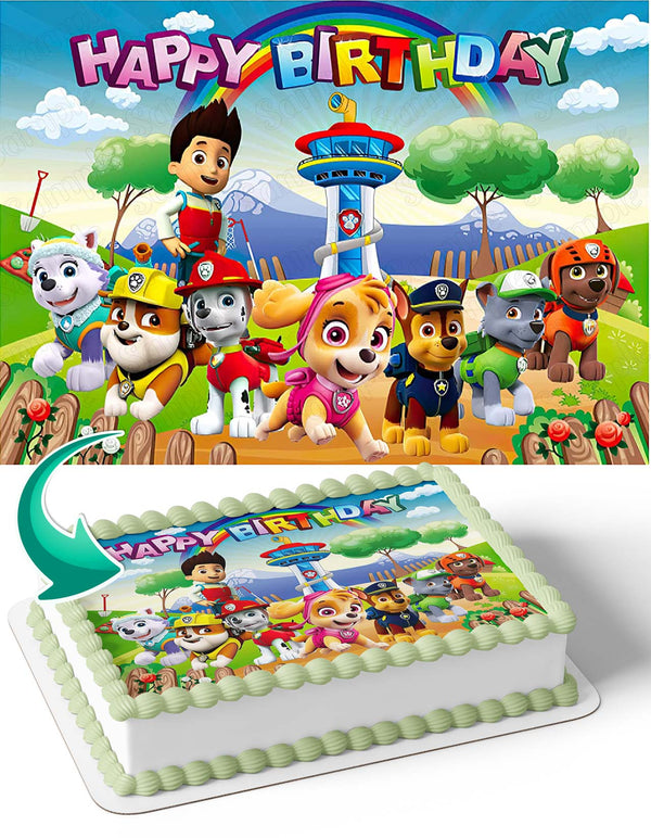 Paw Patrol Dog Crew Guards Edible Cake Toppers