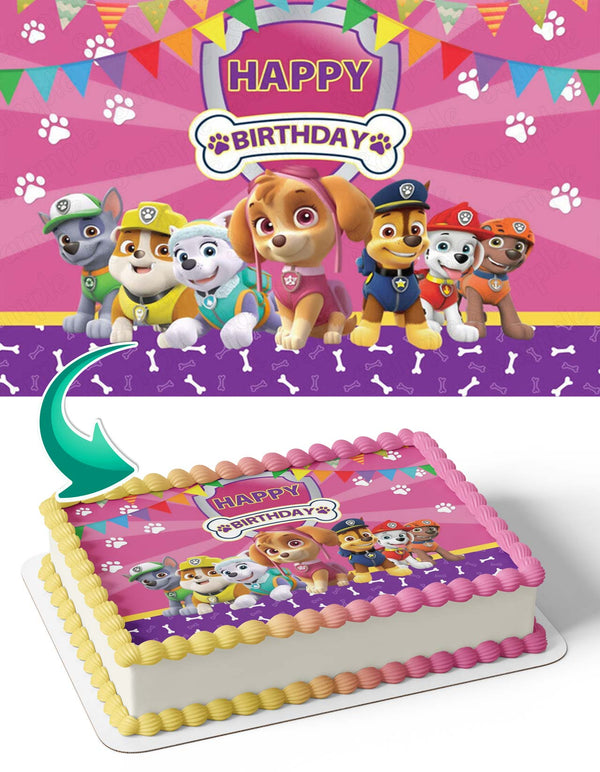 PAW Patrol Girls Pink PB Edible Cake Toppers