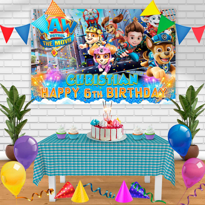 Paw Patrol L Birthday Banner Personalized Party Backdrop Decoration