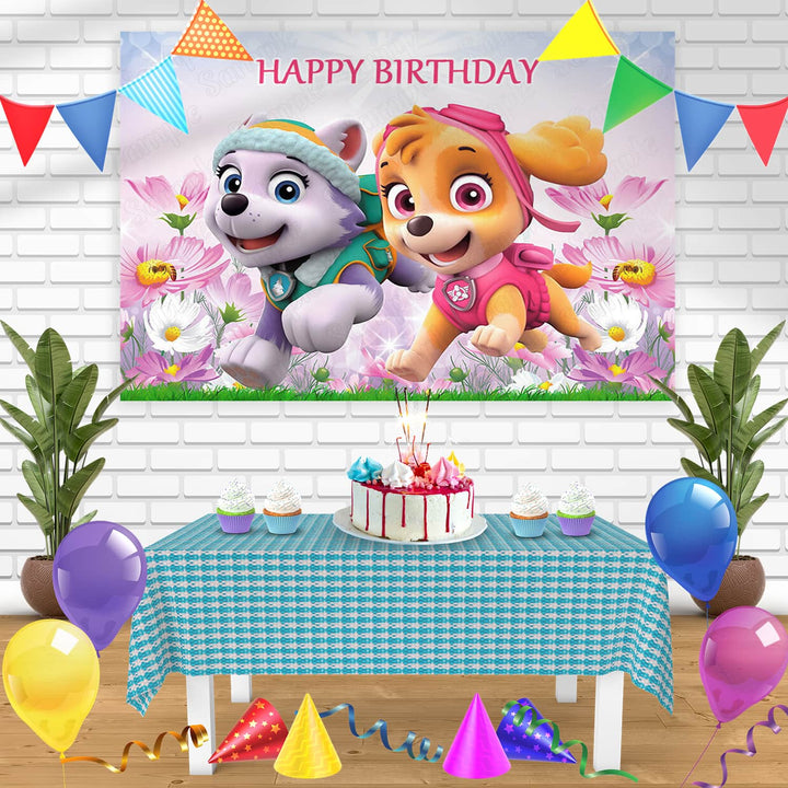 PAW Patrol Skye Everest Girls Pink CB Bn Birthday Banner Personalized Party Backdrop Decoration