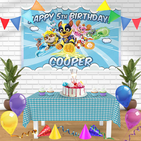 Paw Patrol Team Mighty Pups Bn Birthday Banner Personalized Party Backdrop Decoration
