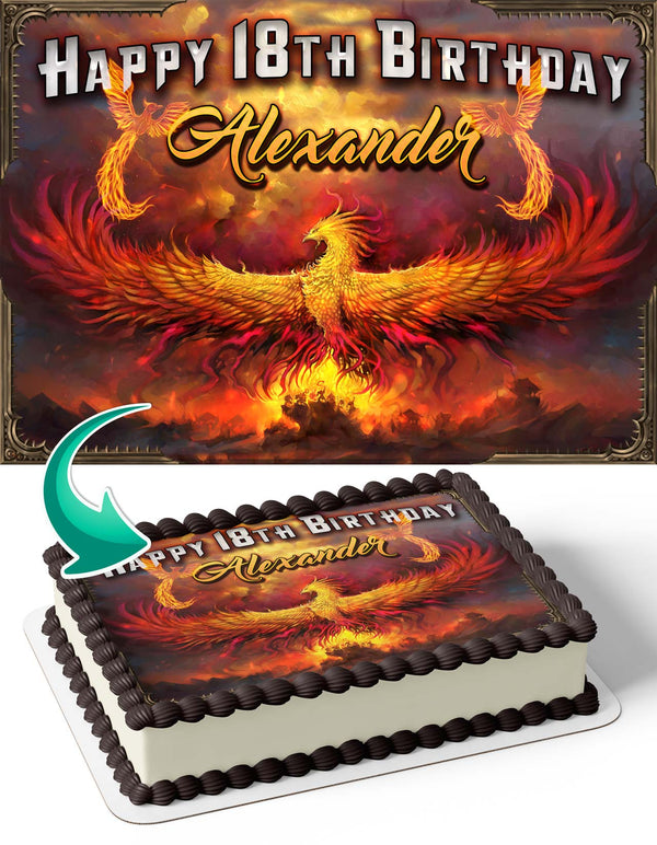 Phoenix Fire Bird Edible Cake Toppers