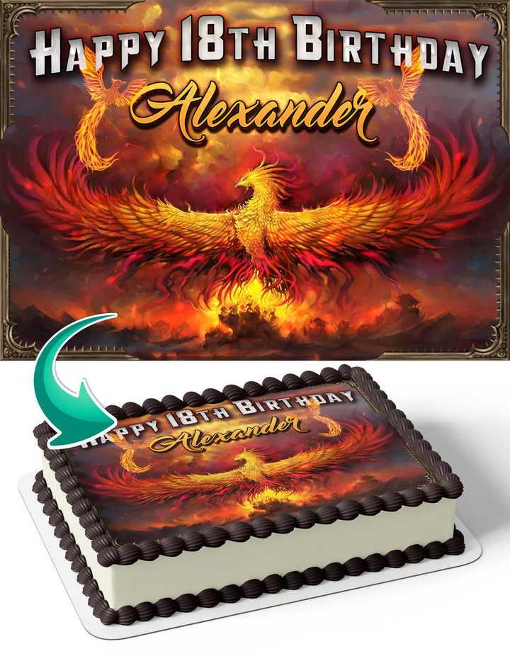 Phoenix Fire Bird Edible Cake Toppers