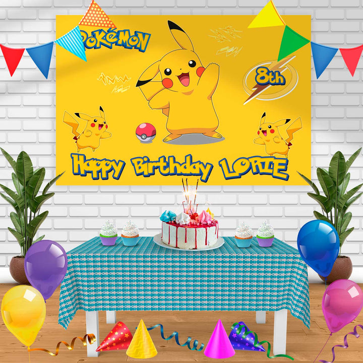 PICACHU Birthday Banner Personalized Party Backdrop Decoration