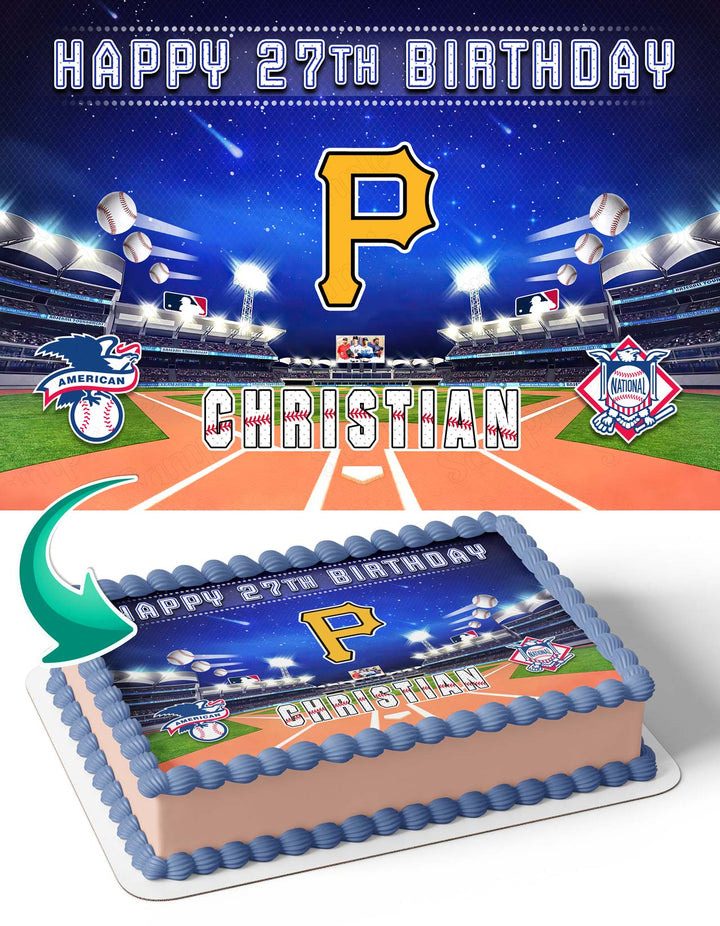 Pittsburgh Pirates Baseball Edible Cake Toppers