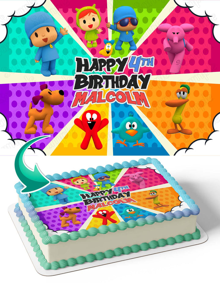 Pocoyo Crew Kids Edible Cake Toppers