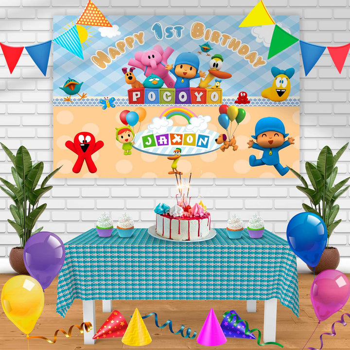 Pocoyo Pc Birthday Banner Personalized Party Backdrop Decoration