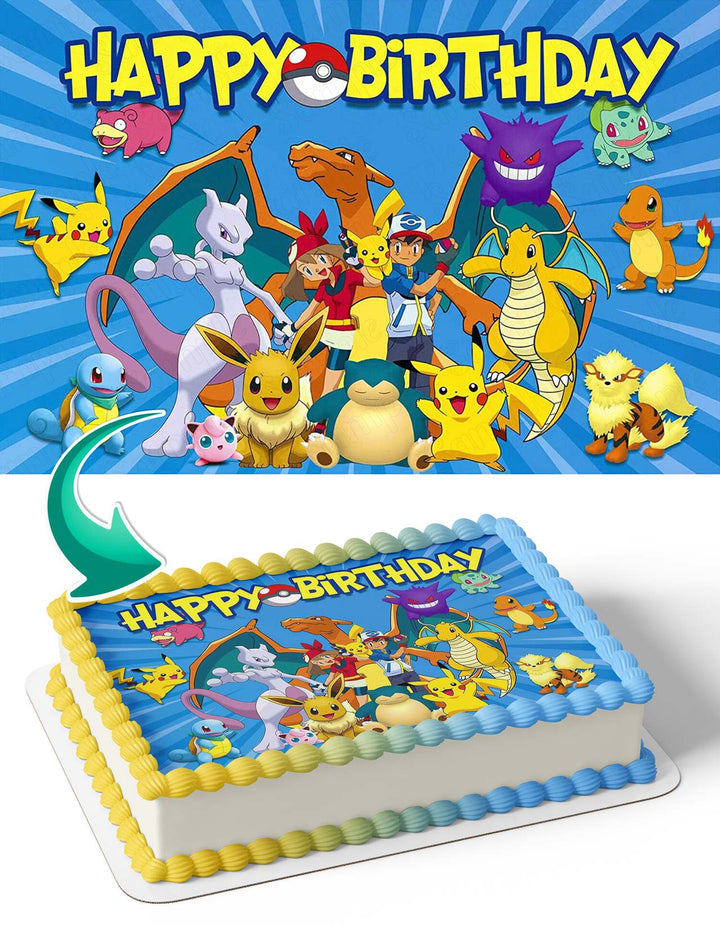 Pokemon Anime Cards BB Edible Cake Toppers