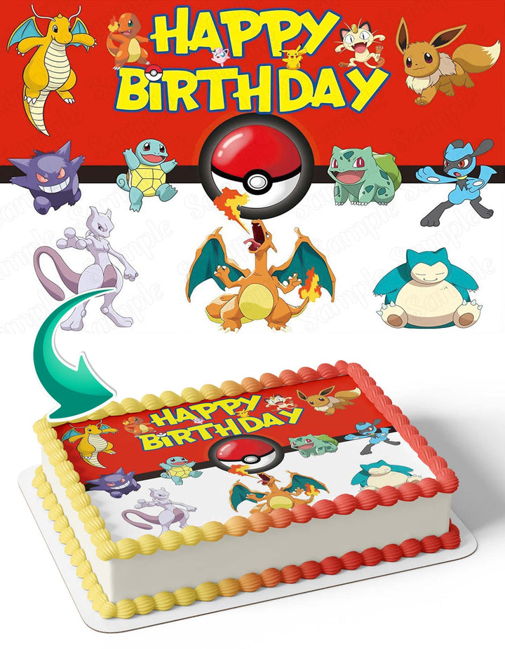 Pokemon Anime Cards RW Edible Cake Toppers