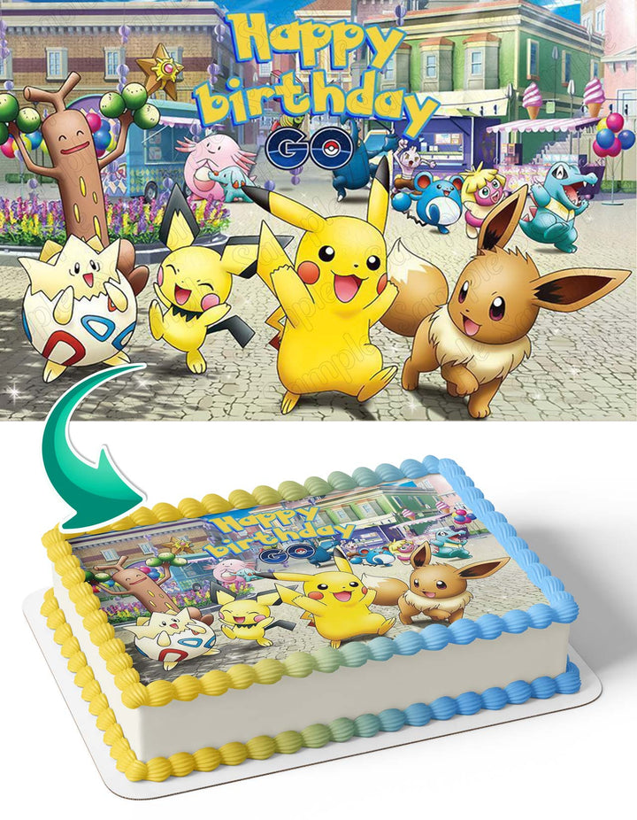 Pokemon Go Game Edible Cake Toppers