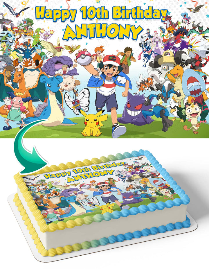 Pokemon to Be a Pokemon Master Edible Cake Toppers