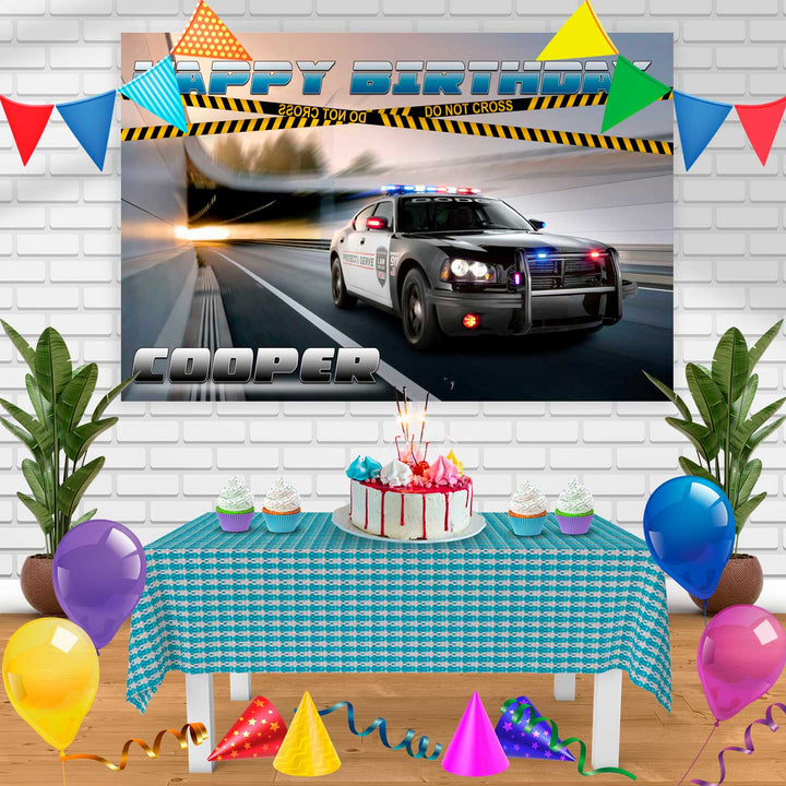 POLICE Birthday Banner Personalized Party Backdrop Decoration
