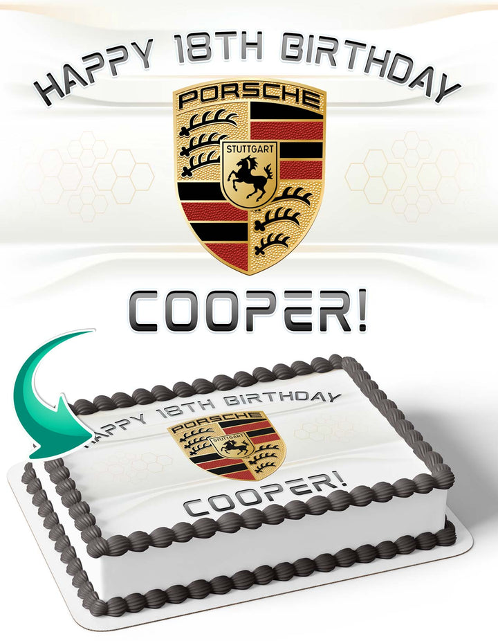 Porsche Cars Edible Cake Toppers