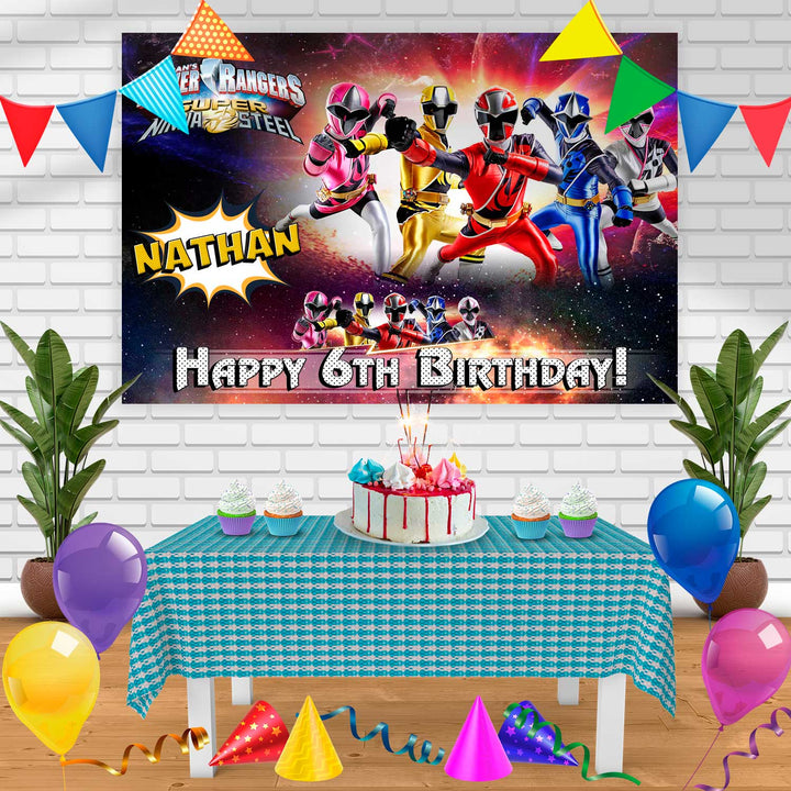 POWER RANGER 2 Birthday Banner Personalized Party Backdrop Decoration