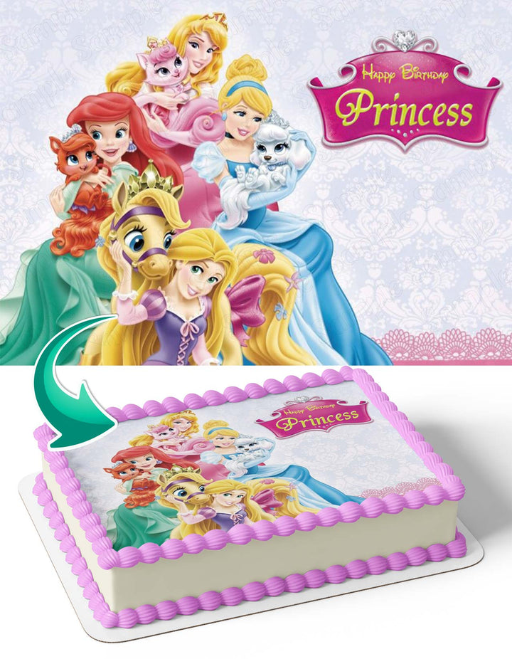 Princess Disney Cute Girls Edible Cake Toppers