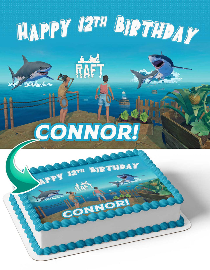 Raft Game Edible Cake Toppers