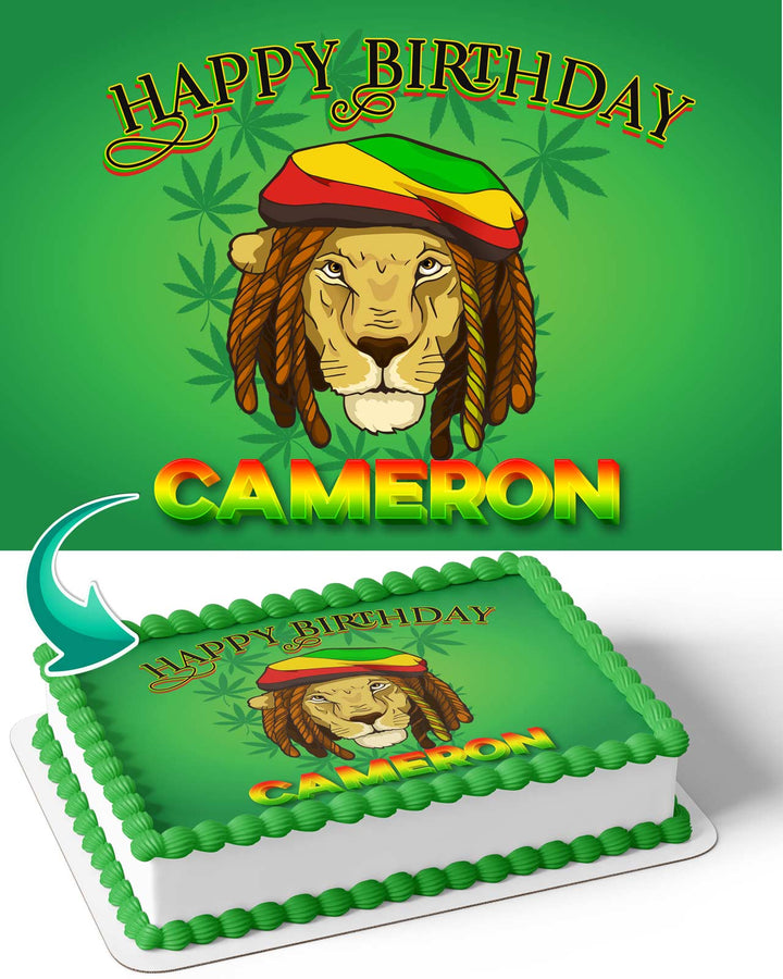 Rasta Cannabis Marijuana Bob Marley Edible Cake Toppers