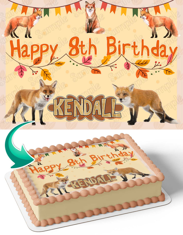 Red Fox Edible Cake Toppers