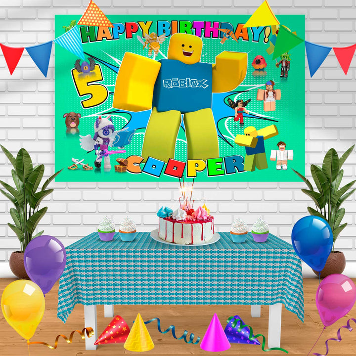 roblox 6 Birthday Banner Personalized Party Backdrop Decoration