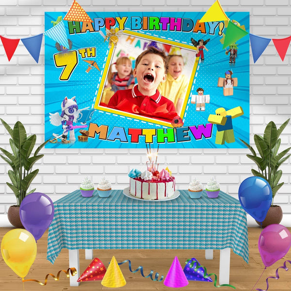 Roblox Frame Birthday Banner Personalized Party Backdrop Decoration