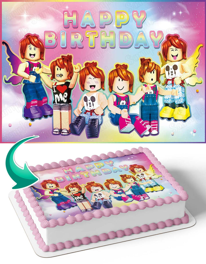 Roblox Pink Girl RBC Edible Cake Toppers