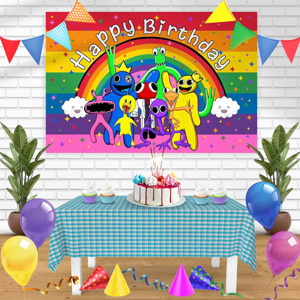 Roblox Rainbow Friends MB Bn Birthday Banner Personalized Party Backdrop Decoration