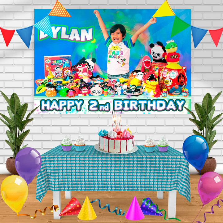 Ryan toy Birthday Banner Personalized Party Backdrop Decoration