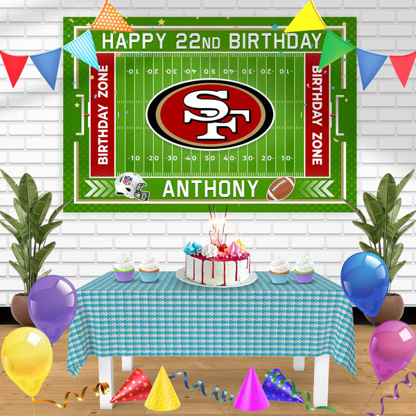 San Francisco 49ers Birthday Banner Personalized Party Backdrop Decoration