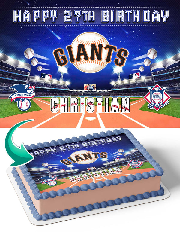 San Francisco Giants Baseball Edible Cake Toppers