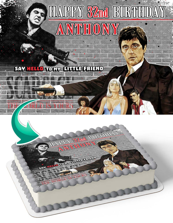 Scarface Tony Montana Al Pacino Edible Cake Toppers