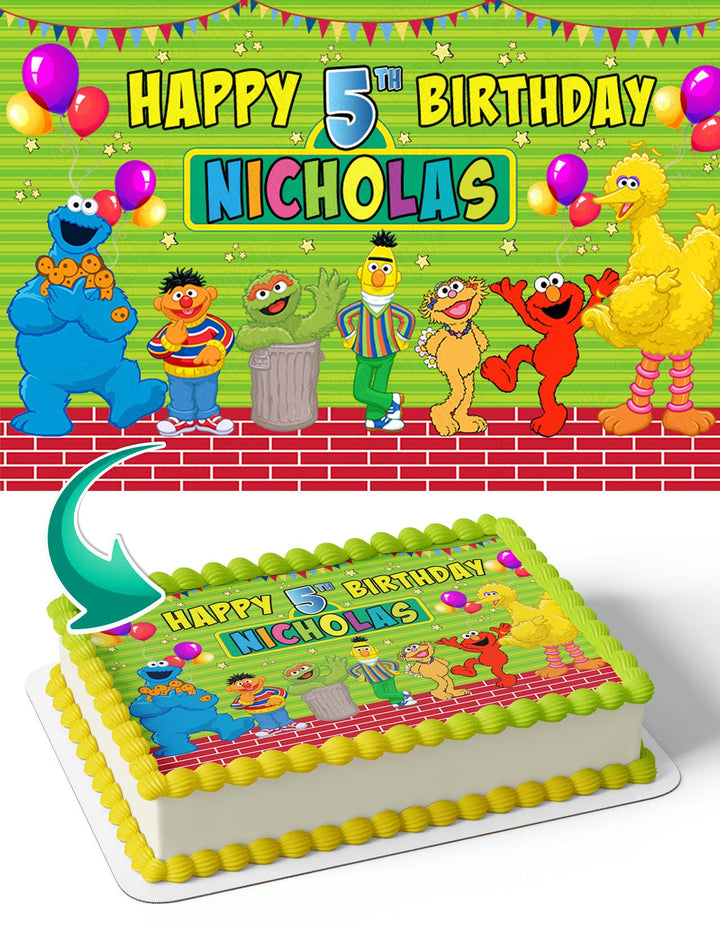 Sesame Street Show Brick Wall Friends KidsSSS Edible Cake Toppers