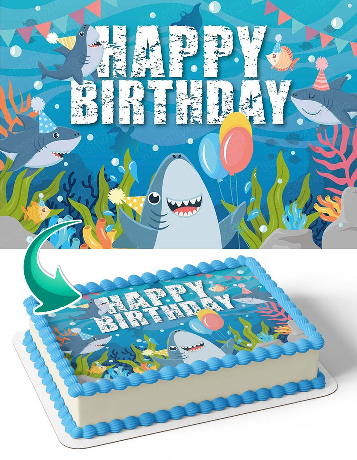 Shark Boy Sea Girl Edible Cake Toppers