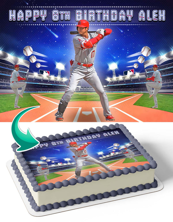 Shohei Ohtani Angels Baseball Edible Cake Toppers