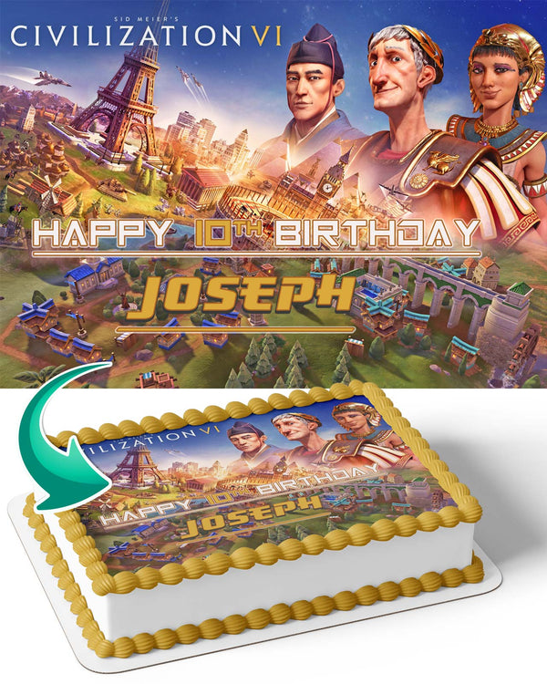 Sid Meiers Civilization VI Edible Cake Toppers