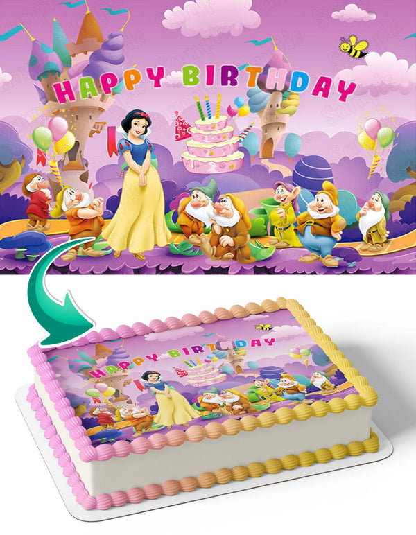 Snow White and the Seven Dwarfs Edible Cake Toppers