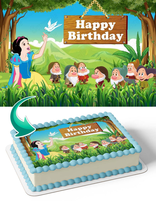 Snow White and the Seven Dwarfs Edible Cake Toppers