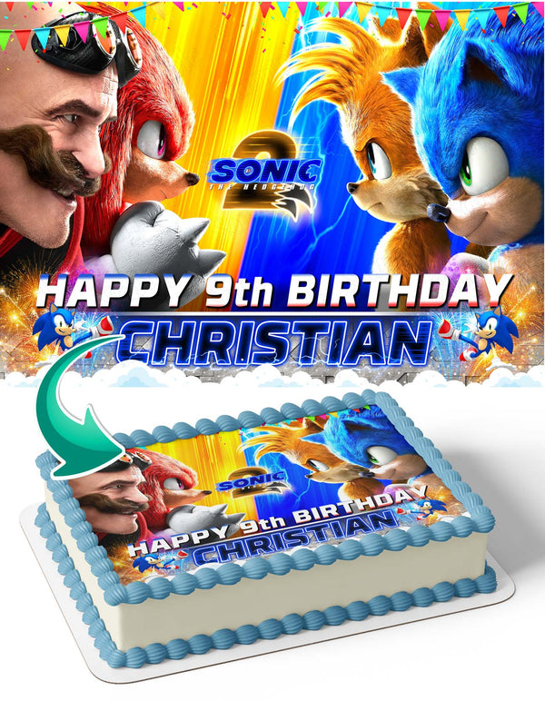 Sonic Headhog Movie MV Edible Cake Toppers