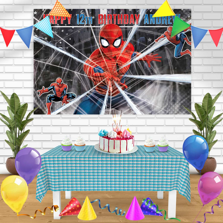 SpiderMan s Webs Bn Birthday Banner Personalized Party Backdrop Decoration