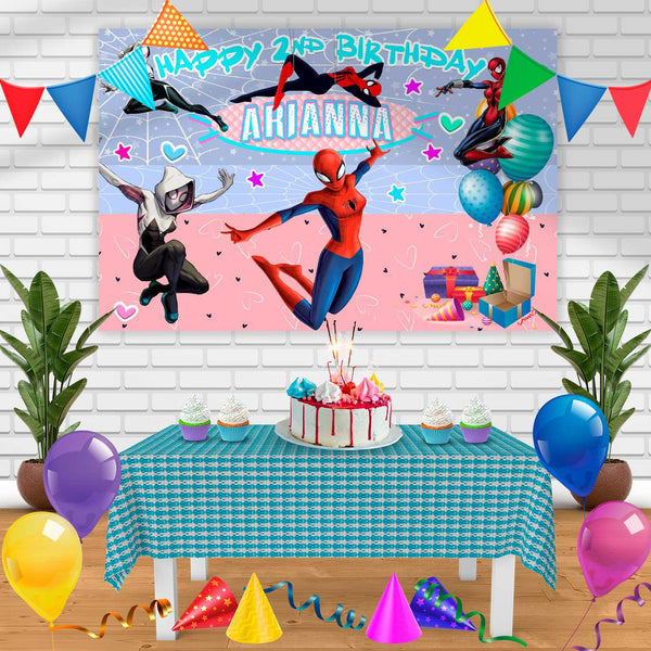 Spider Woman Gwen Stacy Spider Girl Gr Birthday Banner Personalized Party Backdrop Decoration