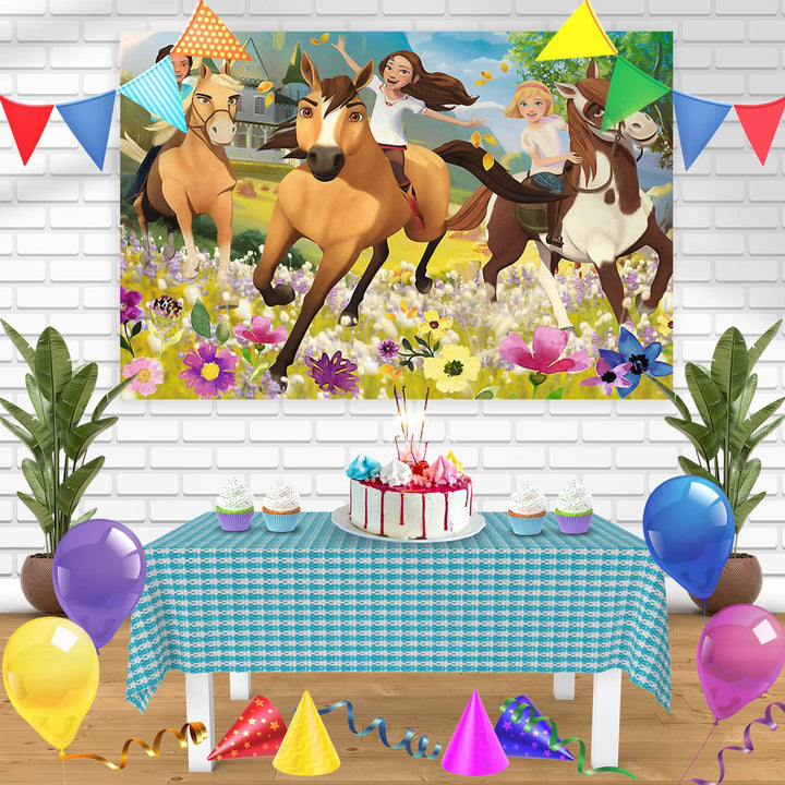 Spirit Riding Free Horse Bn Birthday Banner Personalized Party Backdrop Decoration