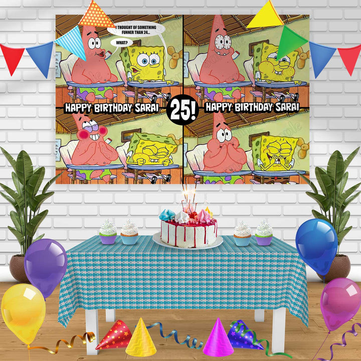 Spongebob meme Birthday Banner Personalized Party Backdrop Decoration
