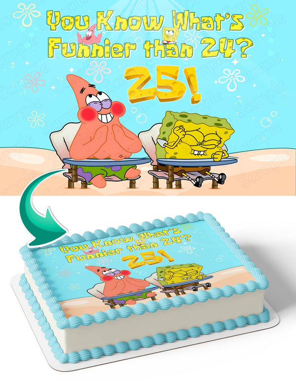 SpongeBob Funnier Than 24 25 SP Edible Cake Toppers