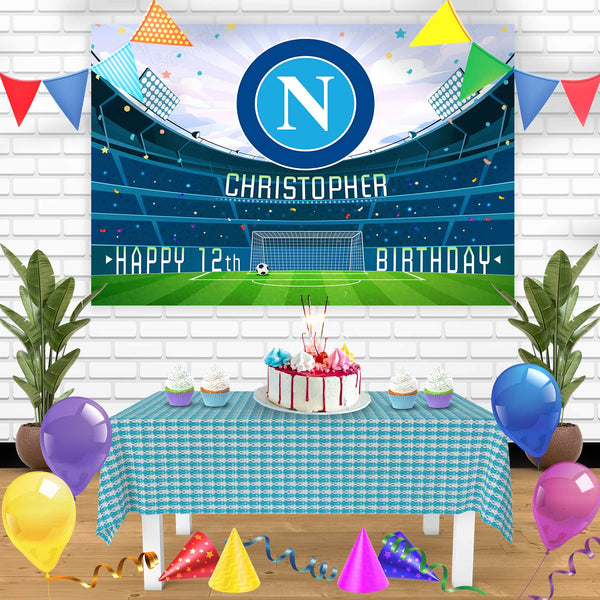 SSC Napoli Birthday Banner Personalized Party Backdrop Decoration