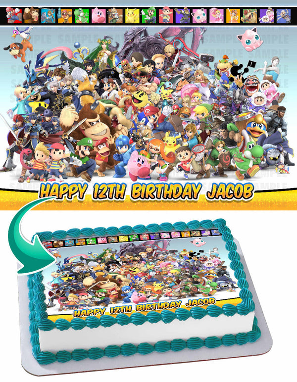 Super Smash Bros Edible Cake Toppers