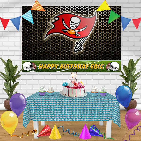 Tampa Bay Buccaneers Birthday Banner Personalized Party Backdrop Decoration