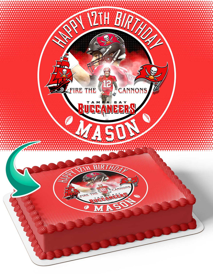 Tampa Bay Buccaneers Tom Brady Edible Cake Toppers