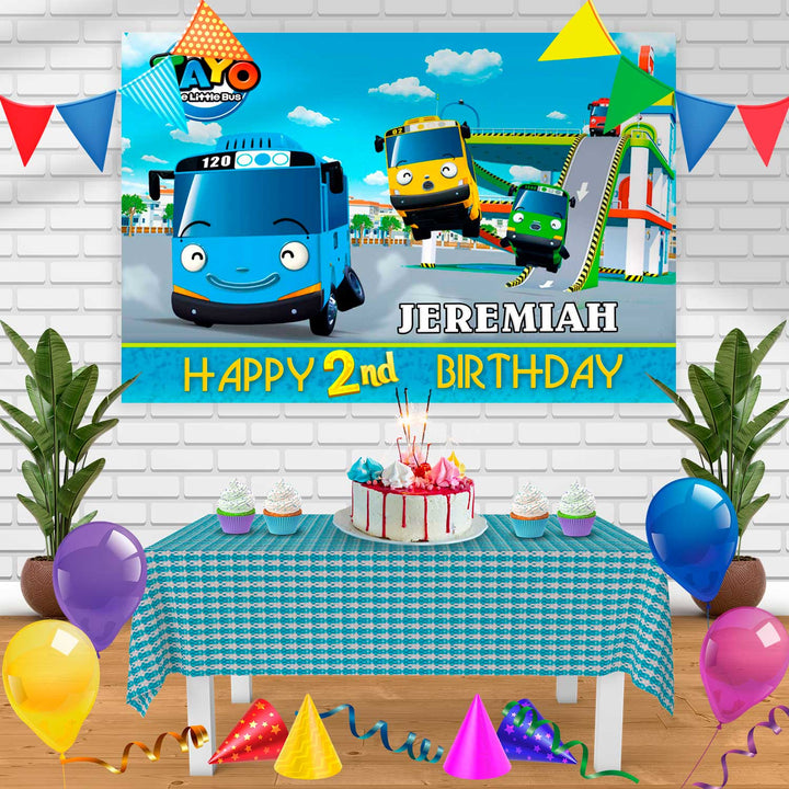 Tayo the little bus Birthday Banner Personalized Party Backdrop Decoration